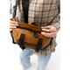 Велика шкіряна жіноча поясна сумка бананка Sambag DynamicDart руда - изображение 4