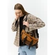 Велика шкіряна жіноча поясна сумка бананка Sambag DynamicDart руда - изображение 8