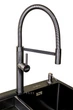 Мойка из нержавеющей стали AQUAMILL 6050 с PVD покрытием черная decor + смеситель со съемным изливом + дозатор + коландер + сифон - изображение 6