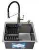 Мойка из нержавеющей стали AQUAMILL 5050 decor + смеситель со съемным изливом + дозатор + решетка + сифон - изображение 8