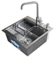 Мойка из нержавеющей стали AQUAMILL 5050 decor + смеситель + дозатор + решетка + сифон - изображение 4