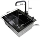 Мойка из нержавеющей стали AQUAMILL 6050 с PVD покрытием черная decor + смеситель + дозатор + решетка + сифон - изображение 2