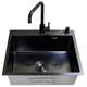 Мойка из нержавеющей стали AQUAMILL 6050 с PVD покрытием черная decor + смеситель + дозатор + решетка + сифон - изображение 6