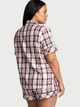 Женская пижама (Шорты+рубашка) Victoria's Secret (3226437712035) Flannel Short Pajama Set XS белая принт в клетку - изображение 2