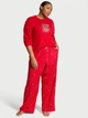 Жіноча піжама (штани+лонгслів) Victoria's Secret (3226437712098) Flannel Long-Sleeve XS червона - зображення 1