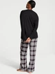 Женская пижама (штаны+лонгслив) Victoria's Secret Flannel Long-Sleeve M черная - изображение 2