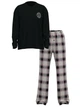 Женская пижама (штаны+лонгслив) Victoria's Secret Flannel Long-Sleeve M черная - изображение 3