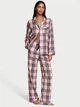 Женская пижама (штаны+Рубашка) Victoria's Secret (3226437712114) Flannel Pajama XL розовая в клетку - изображение 1