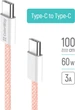 Кабель ColorWay Type-C - Type-C braided cotton PD Fast Charging 60W 3А 1 м Pink (CW-CBPDCC061-P) - изображение 2