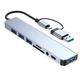 USB-хаб переходник картридер SD / TF / Type-C / Type-A / 3.5mm Audio HUB 8 -в- 1 - изображение 3