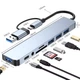 USB-хаб переходник картридер SD / TF / Type-C / Type-A / 3.5mm Audio HUB 8 -в- 1 - изображение 8