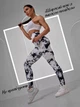 Лосины женские спортивные пуш ап для тренировок мраморный принт Marble Push Up L Белый с черным (17002656) - изображение 4