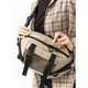 Велика шкіряна жіноча поясна сумка бананка Sambag DynamicDart сіра - изображение 6