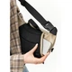 Велика шкіряна жіноча поясна сумка бананка Sambag DynamicDart сіра - изображение 8