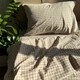 Простынь Евро Lavson Вареный хлопок Washed Cotton 260х230 Кубик беж - изображение 2