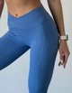 Спортивные женские леггинсы Soft с косым поясом и боковыми карманами Brazilian Push Up V-пояс Однотонные L Синие (5117L) - изображение 5