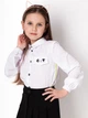 Рубашка для девочки Mevis белая 4274-03 128 см - изображение 1
