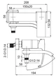 Смеситель для ванны Koer KB-41007-04 с коротким изливом (Цвет хром+белый) (KR5157) - изображение 2