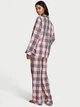 Жіноча піжама (штани + Сорочка) Victoria's Secret Flannel Pajama XS рожева в клітинку - зображення 2