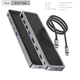 Розгалужувач-хаб Type-C на HDMI DP USB 3.0 SD TF LAN, до 3 4K моніторів, адаптер для MacBook Apple (TypeC-HUB-12in1) - зображення 2