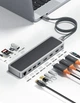 Розгалужувач-хаб Type-C на HDMI DP USB 3.0 SD TF LAN, до 3 4K моніторів, адаптер для MacBook Apple (TypeC-HUB-12in1) - зображення 3