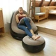 Надувной диван кровать кресло для отдыха с пуфом подставкой для ног AIR SOFA коричневый - изображение 4