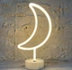 Неоновий світлодіодний нічник для інтер'єру Decoration Lamp місяць USB/3хАА Теплий Білий 35х18 | Настільне світло - изображение 2