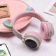 Наушники Bluetooth беспроводные Hoco W27 Cat ear накладные с микрофоном и подсветкой Grey - изображение 2