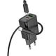 Зарядное устройство Hoco N61, USB-C + USB-A, PD/QC быстрая зарядка, в наборе кабель Type-C to Type-C, черный - изображение 2