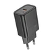 Адаптер сетевой HOCO Gentle charger N63 |1USB/1Type-C, 30W/3A, PD/QC| черный - изображение 2