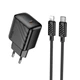 Адаптер мережевий Hoco Type-C to Lightning Cable Puerto single-port charger set CS24A |1Type-C, 25W/3A| чорний - зображення 1