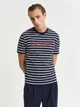 Футболка хлопковая мужская GANT Graphic Striped SS T-Shirt 2003307-433 L Синяя (7325708185990) - изображение 1