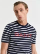 Футболка хлопковая мужская GANT Graphic Striped SS T-Shirt 2003307-433 L Синяя (7325708185990) - изображение 3