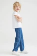 Детские джинсы свободного кроя для девочки H&M 110 (4-5Y), синий - изображение 4