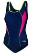 Купальник закритий для жінок Aqua Speed KATE 413-42-49 темно-синій, рожевий, жовтий флуор 42 (XL) (413-49) 42 (XL) - изображение 1