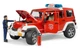 Машинка Bruder Пожарный Джип Jeep Wrangler Unlimited Rubicon с фигуркой 02528 - изображение 1