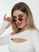 Сонцезахисні окуляри No Brand ромби Romb червоні із золотом - зображення 5