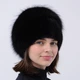 Женская меховая норковая шапка на вязаной основе с помпоном из меха песца Меховой Стиль Улитка 54-60 Черный (131/E) - изображение 1