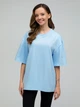 Футболка хлопковая оверсайз длинная женская Ray U0104W-Sky Blue L-XL Голубая (RAY2000000026954) - изображение 1