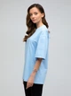 Футболка хлопковая оверсайз длинная женская Ray U0104W-Sky Blue L-XL Голубая (RAY2000000026954) - изображение 4