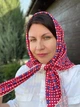 Шовкова хустка Грація горошок 90*90 см червона ручна обробка краю - зображення 2
