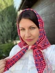 Шовкова хустка Грація горошок 90*90 см червона ручна обробка краю - зображення 4