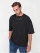 Футболка длинная мужская Trendyol TMNSS22TS0317 XL Black (8683045915519) - изображение 4