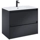Тумба із умивальником ROCA Alpine 80x61x46см підвісна чорна A852014532 - зображення 1