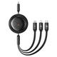 Міцний Дата кабель Baseus Free2Draw Retractable Crystal Fast Charging Type-C для 3in1 100W (1.1m) (P1036800) Cluster Black - зображення 1