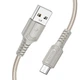 Дата кабель Borofone BX116 Certain USB to MicroUSB 2.4A (1m) Gray - зображення 2