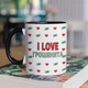 Чашка з принтом "I love Грошенята" на подарунок для друга, подруги керамічна 330 мл біла з чорною ручкою - зображення 1