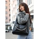 Жіноча сумка Sambag HOBO Bliss чорна крокодил - зображення 1