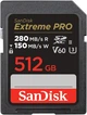 Карта памяти SanDisk sd 512gb c10 uhs-ii u3 R280/W150MB/s Extreme Pro v60 sdsdxep-512g-gn4in - изображение 1