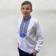 Вишиванка для хлопчиків Козачок Максим 164 білий з синім орнаментом - изображение 1